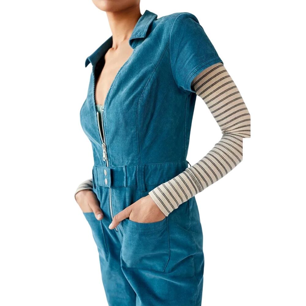 BDG Rue Corduroy Jumpsuit  Zip Front Jumpsuit Flare Size S - - Picture 7 of 7